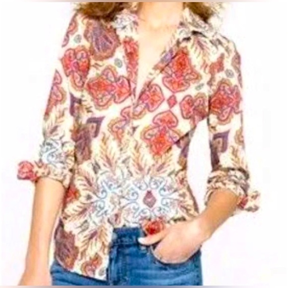 J Crew Liberty Perfect Paisley Shirt - Picture 2 of 7